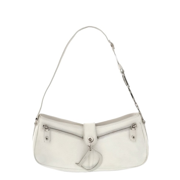 Auth Dior Spell Out charms bag white Leather Shoulder Bag EUC Rare Vintage 🤩 - Picture 1 of 5